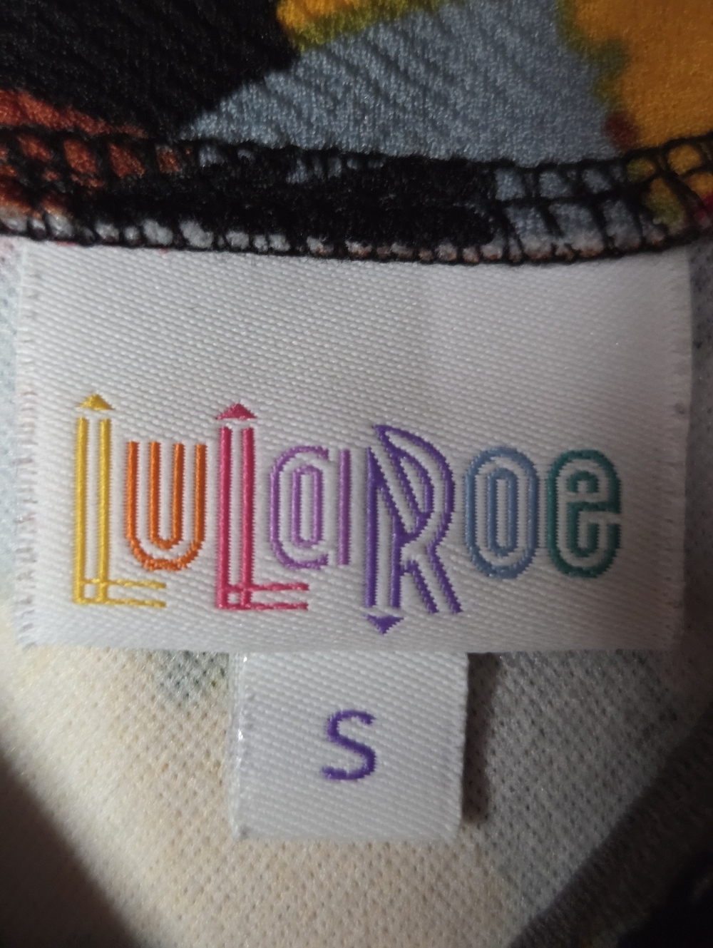 LuLaRoe Cassie Skirt Small Blue Yellow Red Brown Knee Length Pull On Pencil - Picture 3 of 5